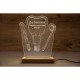 3D led лампа със скалпел, зъбен имплант и зъболекарско огледалце - подарък за стоматолог